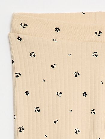 Leggings stampati in maglia a costine
