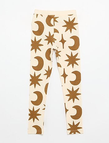 Leggings stampati in maglia a costine
