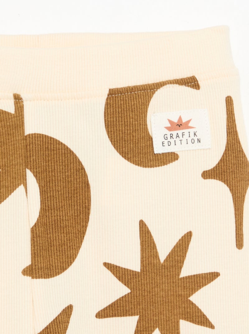 Leggings stampati in maglia a costine Bianco - Kiabi