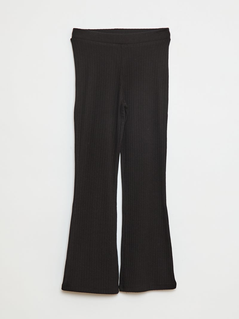 Leggings stampati in maglia a costine nero - Kiabi
