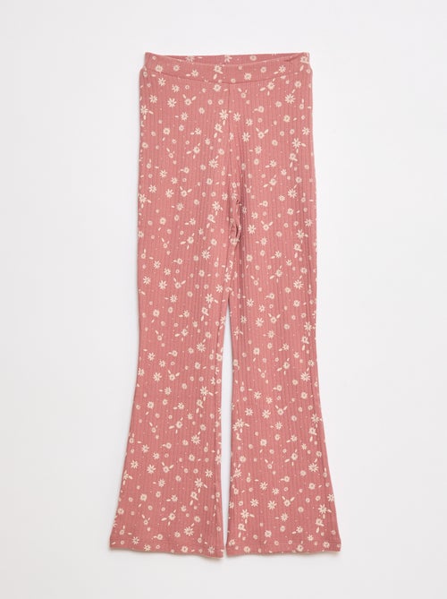 Leggings stampati in maglia a costine - Kiabi