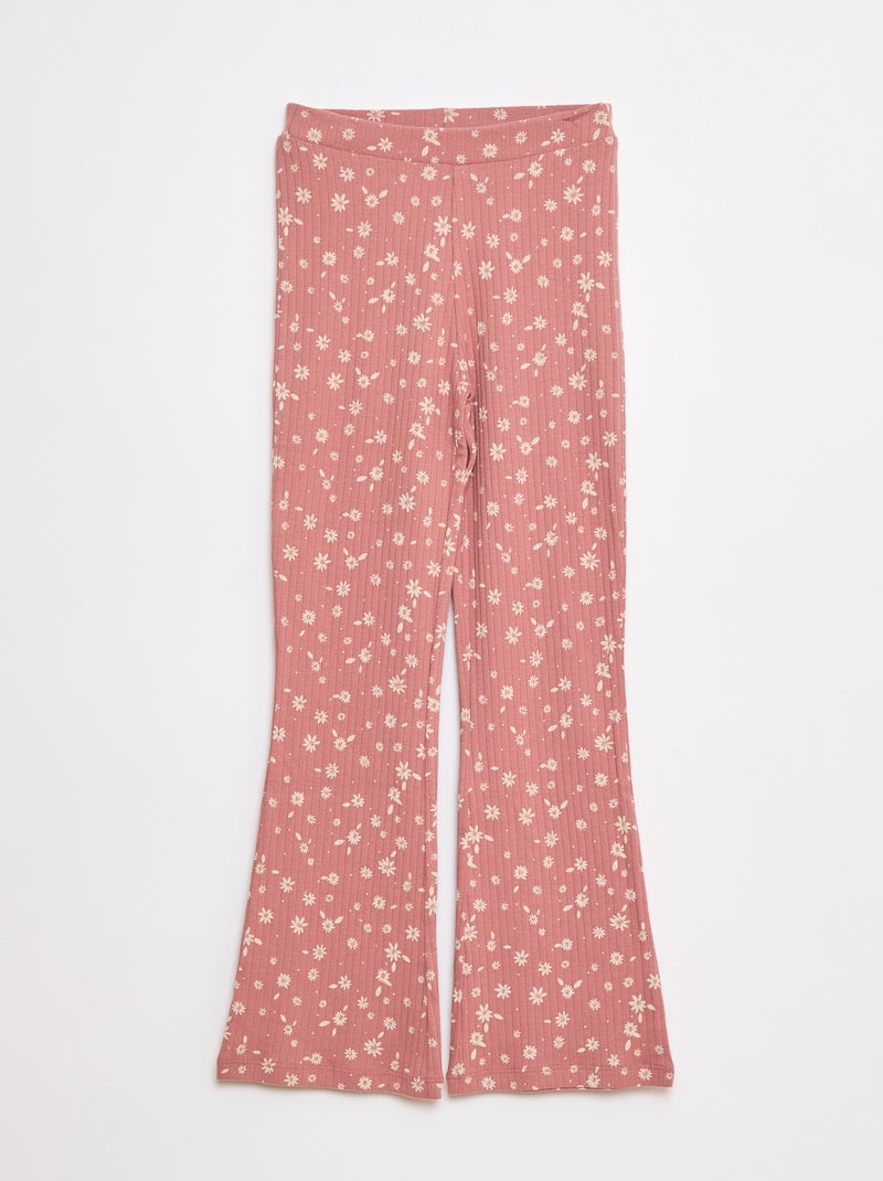 Leggings stampati in maglia a costine Rosa - Kiabi
