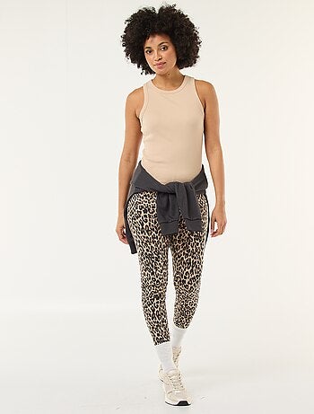 Leggings stampati leopardati in cotone
