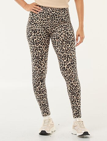 Leggings stampati leopardati in cotone