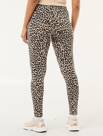 Leggings stampati leopardati in cotone