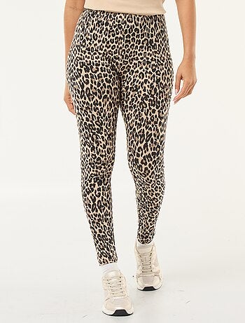 Leggings stampati leopardati in cotone