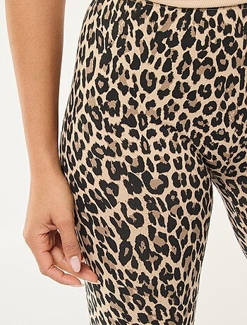 Leggings stampati leopardati in cotone