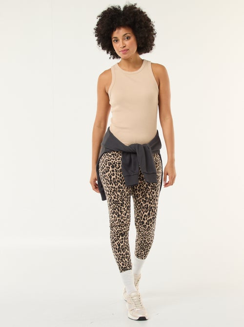 Leggings stampati leopardati in cotone - Kiabi Leggings stampati leopardati in cotone - Kiabi