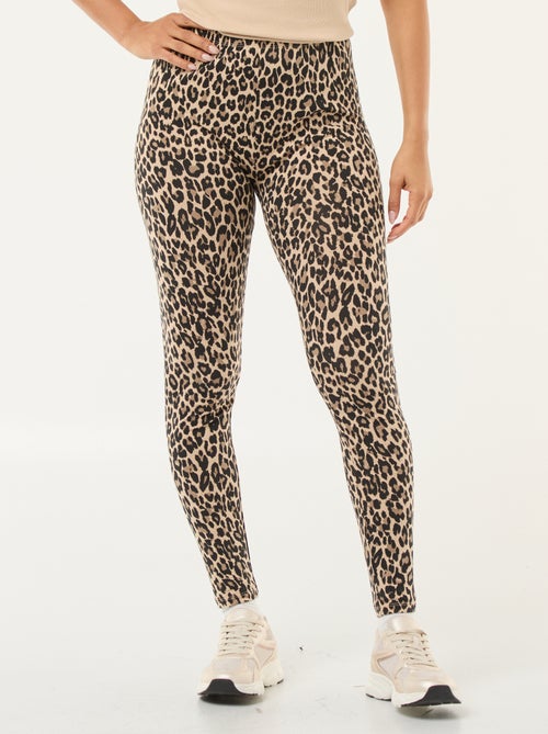 Leggings stampati leopardati in cotone - Kiabi Leggings stampati leopardati in cotone - Kiabi