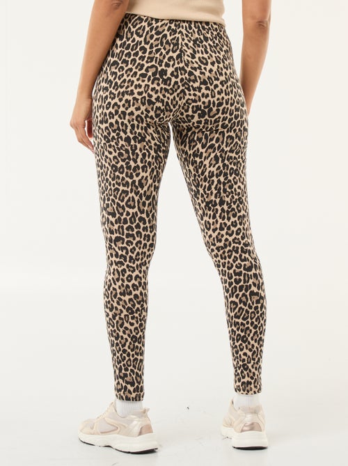 Leggings stampati leopardati in cotone - Kiabi Leggings stampati leopardati in cotone - Kiabi