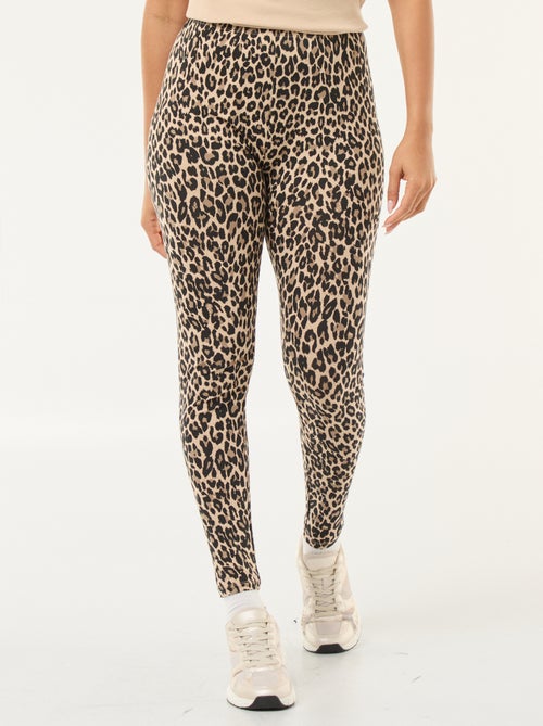 Leggings stampati leopardati in cotone - Kiabi Leggings stampati leopardati in cotone - Kiabi