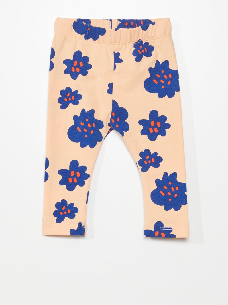 Leggings stampati maxi fiori BIANCO - Kiabi