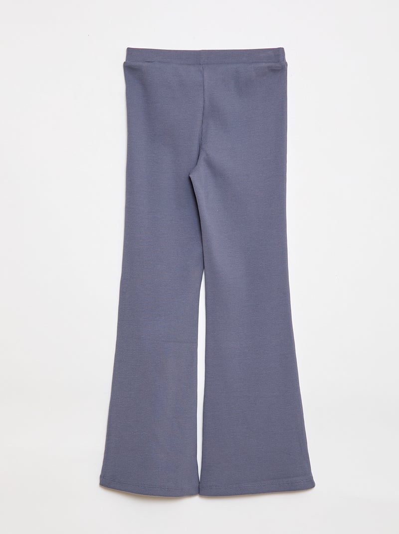 Leggings svasati a coste Grigio - Kiabi