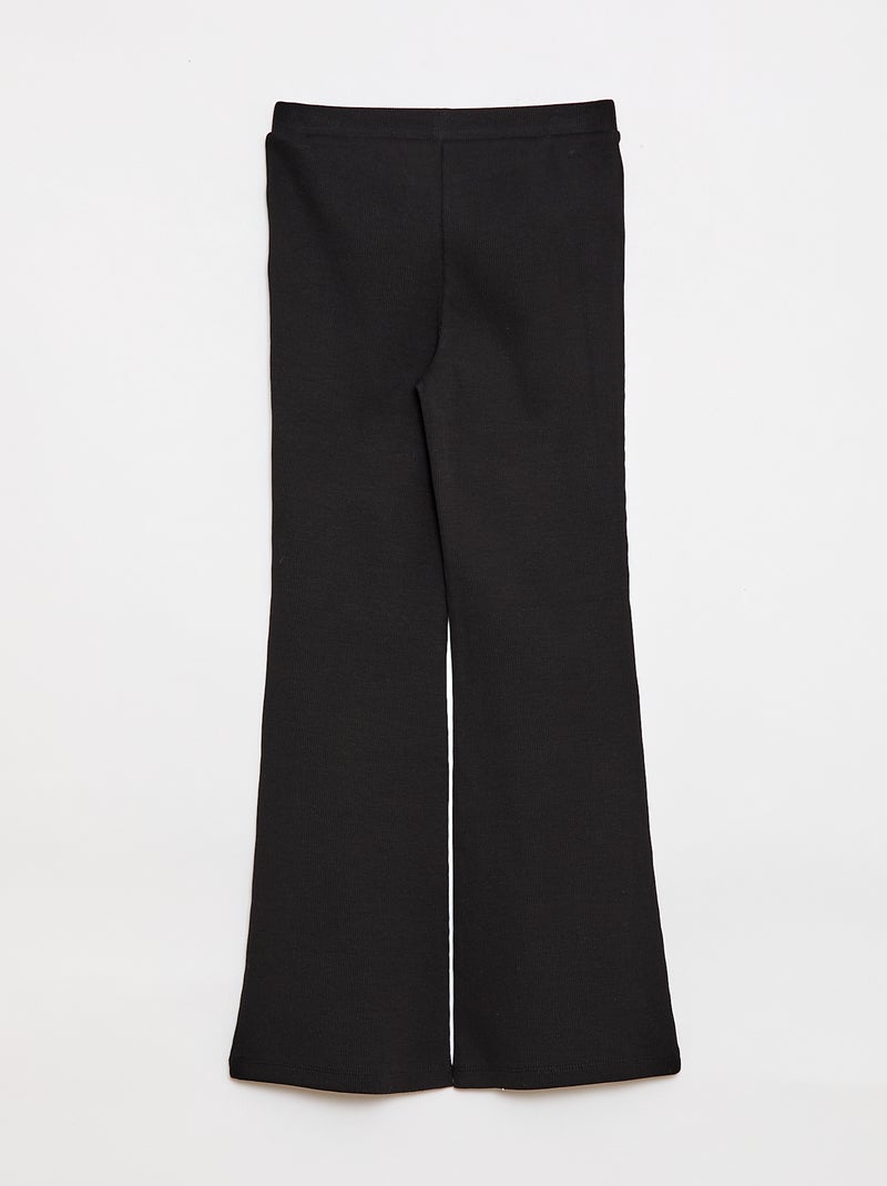 Leggings svasati a coste Nero - Kiabi