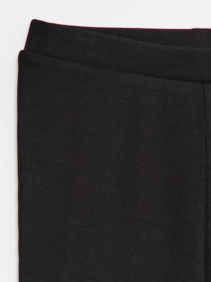 Leggings svasati a coste Nero - Kiabi