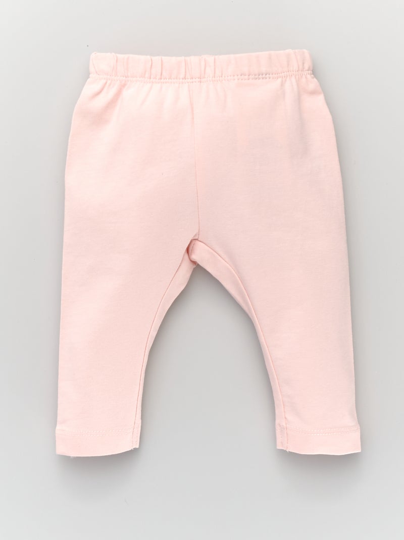 Leggings tinta unita con volant rosa - Kiabi