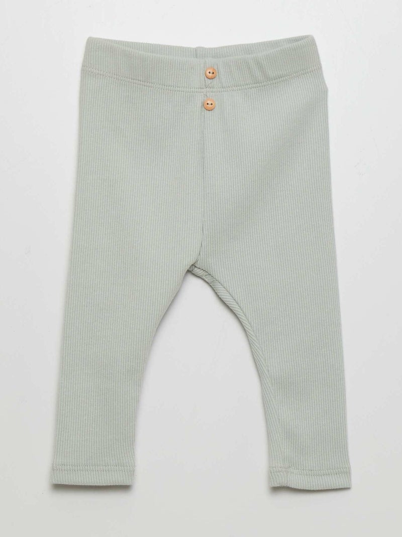 Leggings tinta unita in maglia a coste BLU - Kiabi