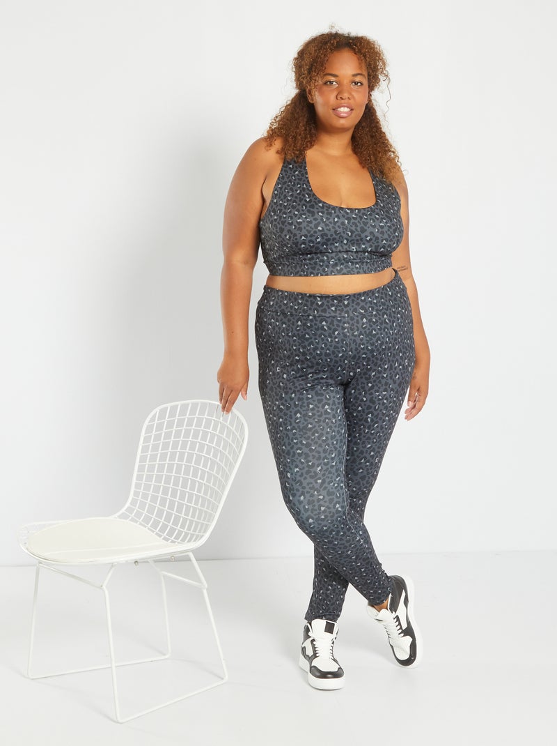 Leggins sportivi leopardo GRIGIO - Kiabi
