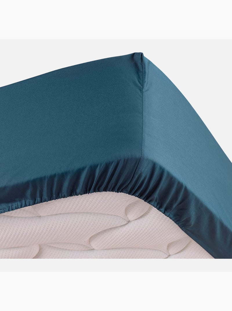 Lenzuola con angoli in percalle di cotone LIA PROMO LINGE Blu - Kiabi