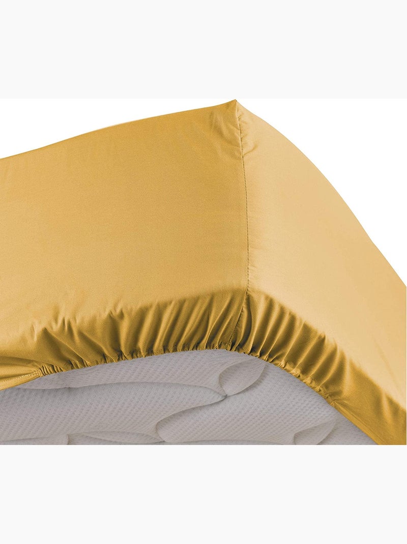 Lenzuola con angoli in percalle di cotone LIA PROMO LINGE Giallo - Kiabi