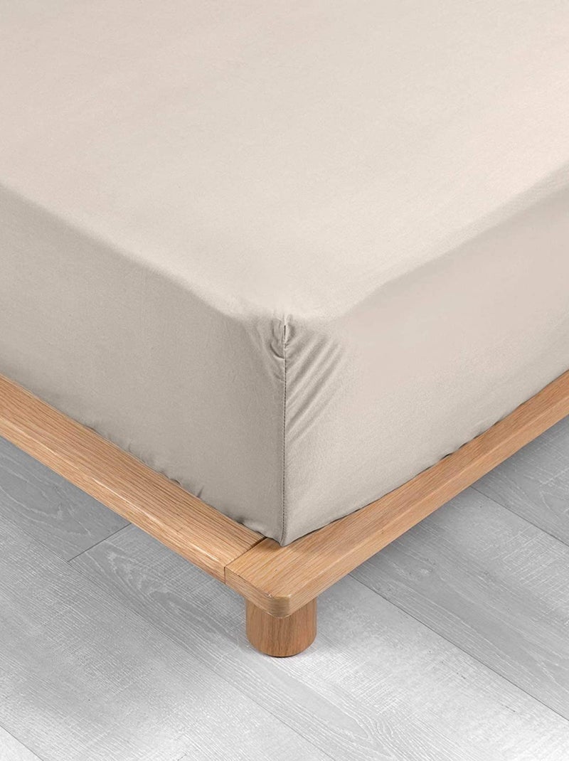 Lenzuola con angoli in percalle di cotone LIA PROMO LINGE Marrone glacé - Kiabi