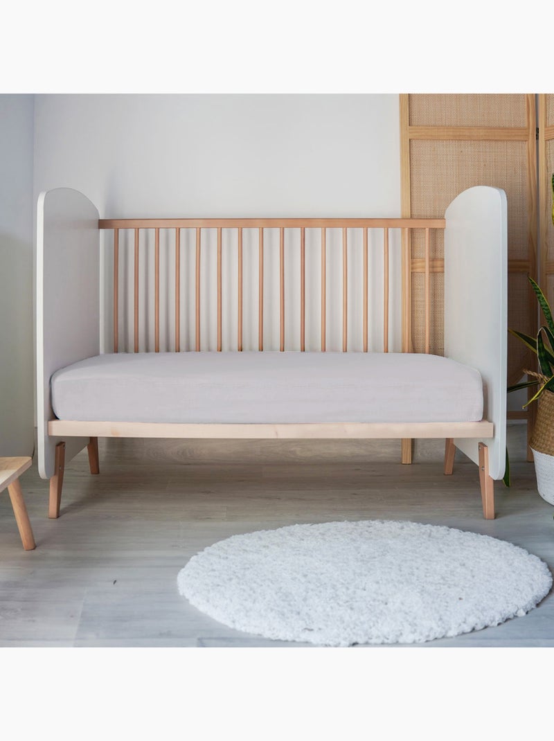 Lenzuolo a pieghe baby jersey 100% cotone Grigio topo - Kiabi