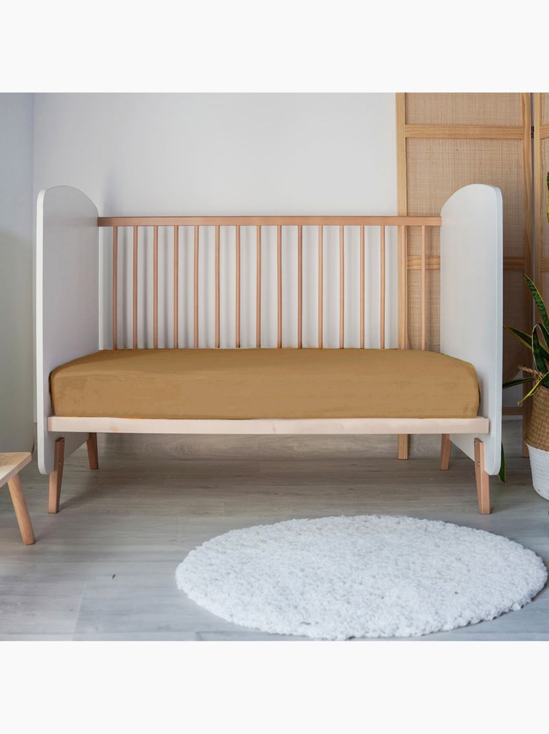 Lenzuolo a pieghe baby jersey 100% cotone Marrone chiaro - Kiabi