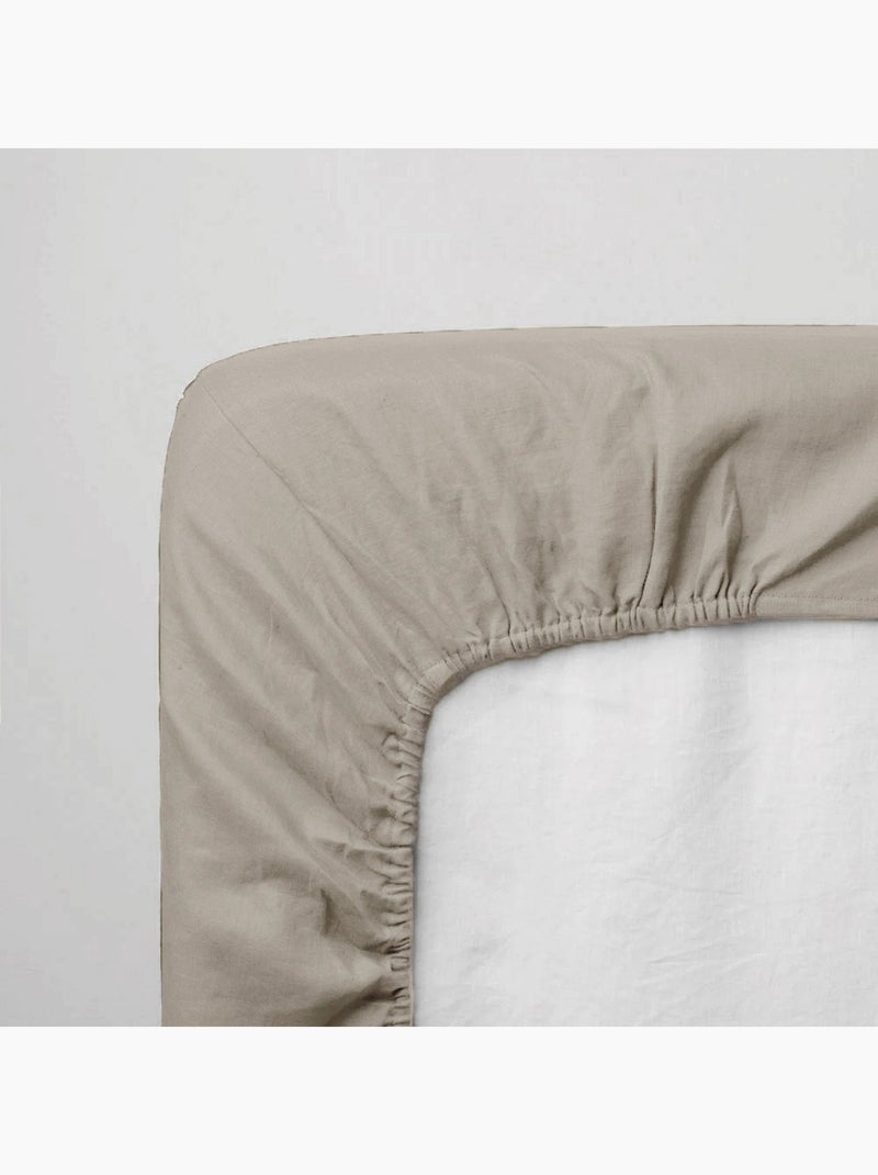 Lenzuolo a pieghe baby jersey 100% cotone Sabbia - Kiabi