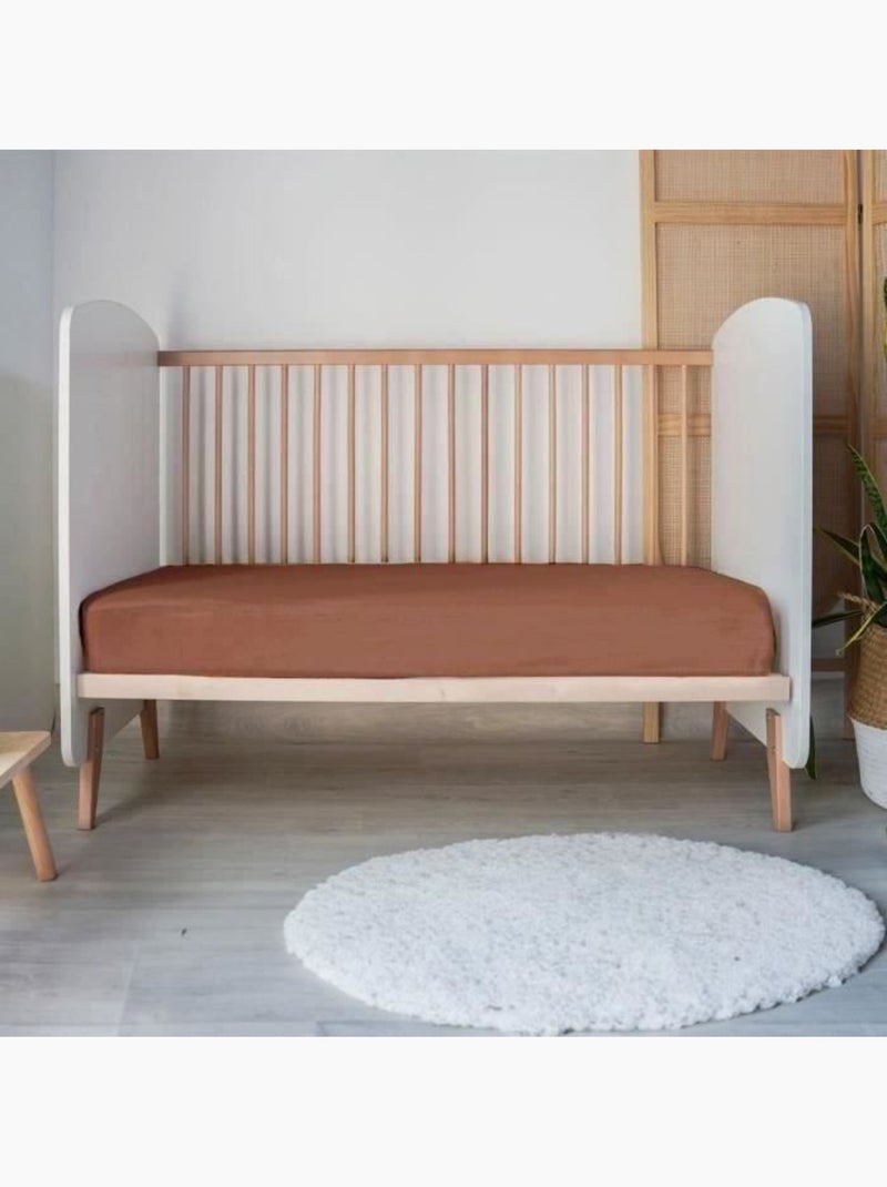 Lenzuolo a pieghe baby jersey 100% cotone Terracotta - Kiabi