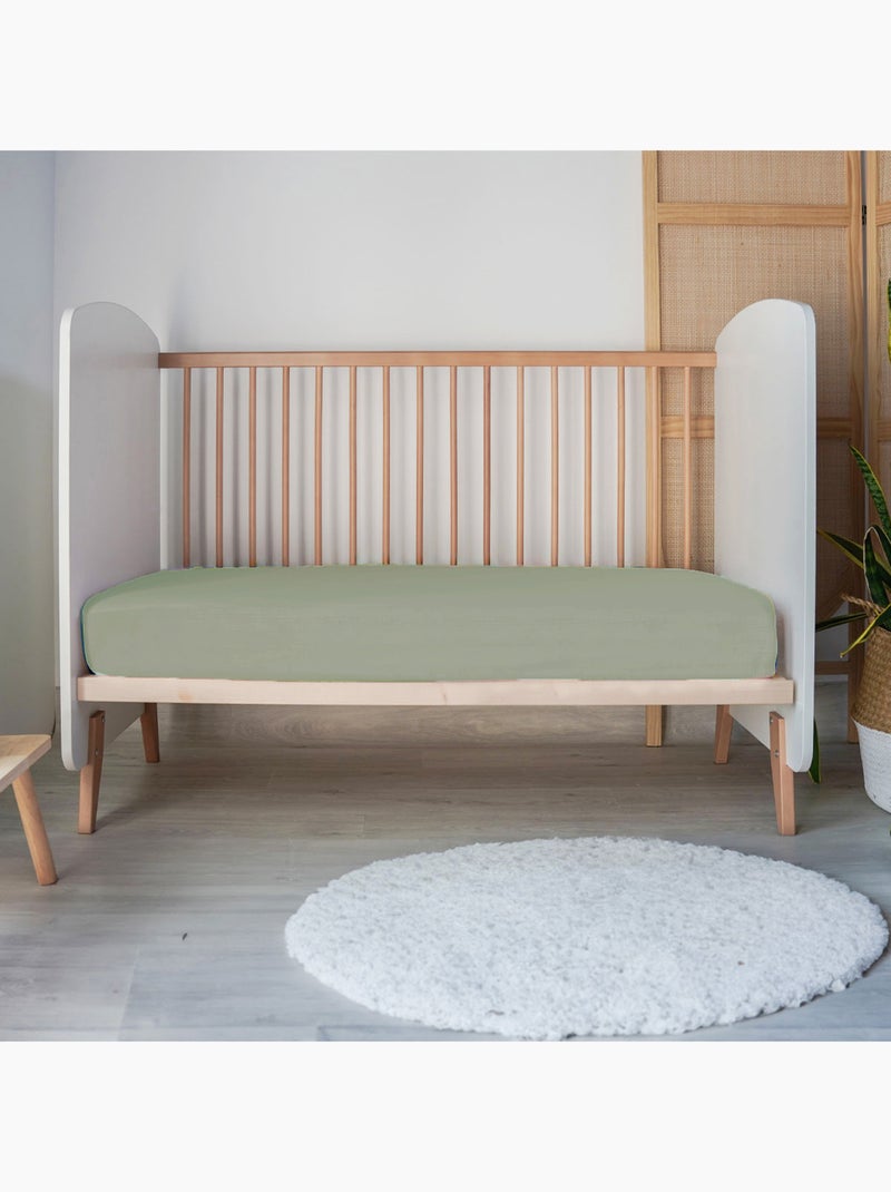 Lenzuolo a pieghe baby jersey 100% cotone Verde chiaro - Kiabi