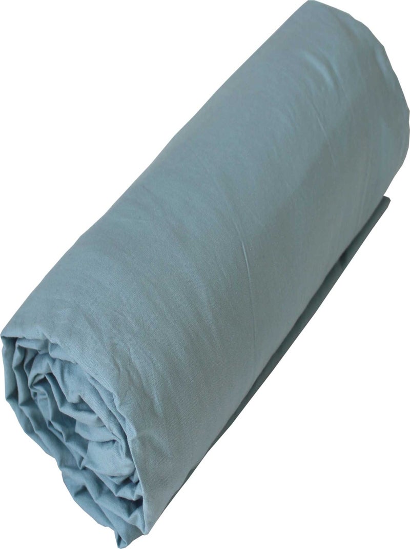 Lenzuolo a pieghe in cotone lavato Oekotex Blu cielo - Kiabi