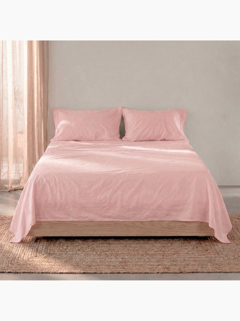 Lenzuolo Basic "Happyfriday" Rosa pallido - Kiabi