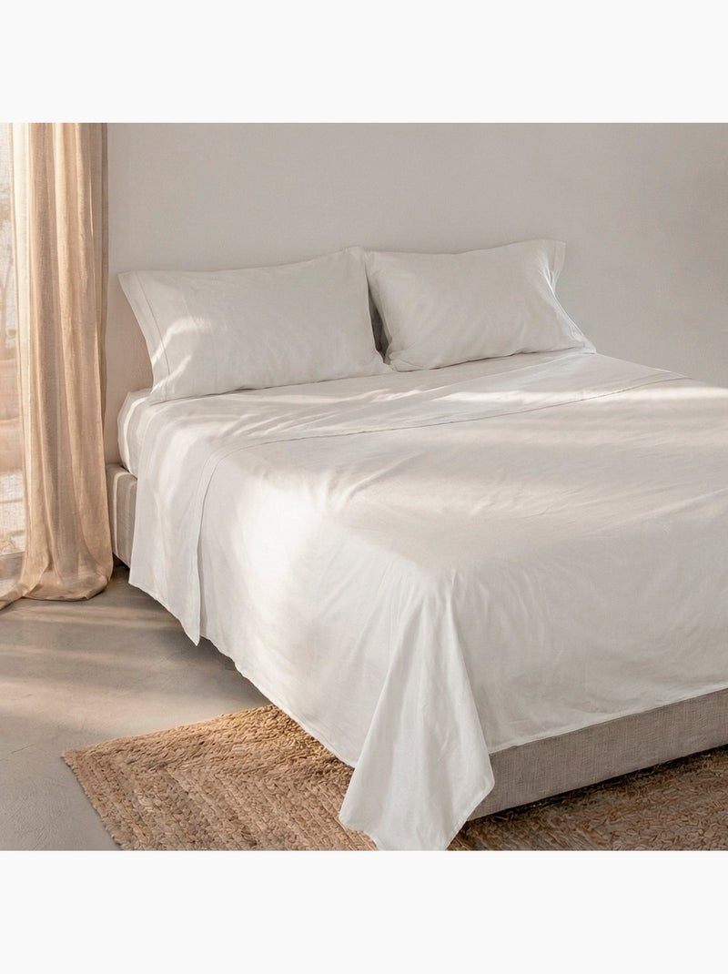 Lenzuolo Basic percal "Happyfriday" Bianco - Kiabi