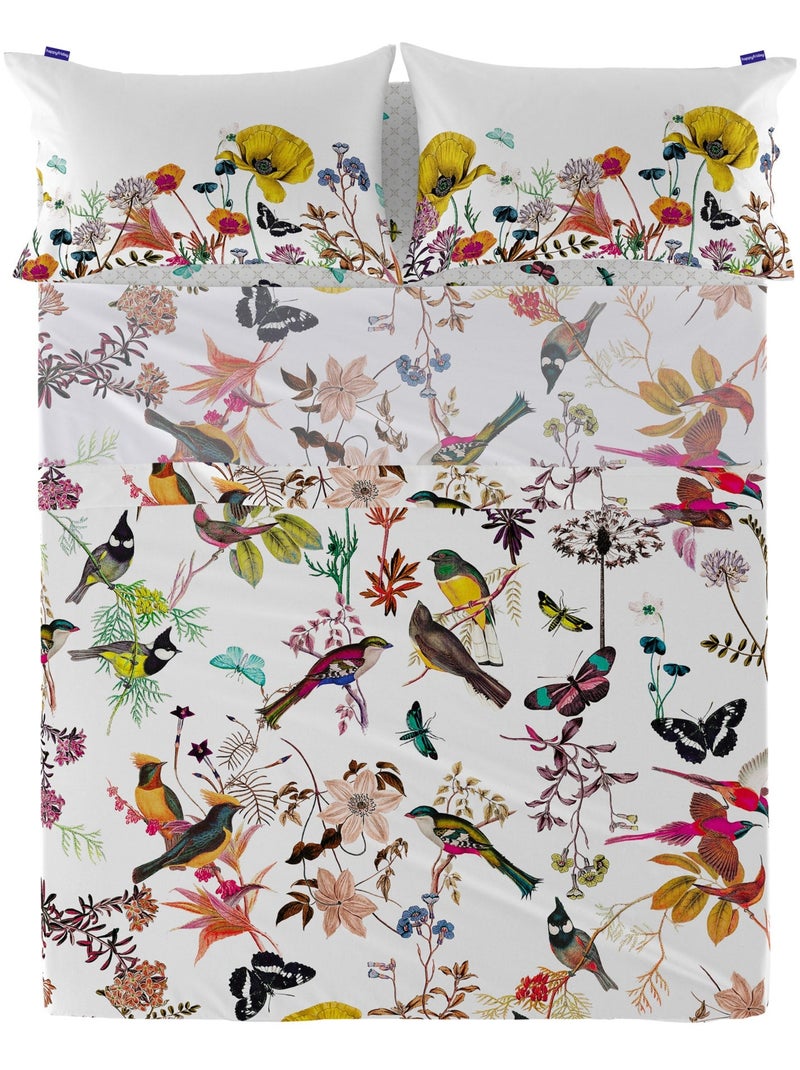 Lenzuolo Birds of paradise "Happyfriday" Bianco - Kiabi