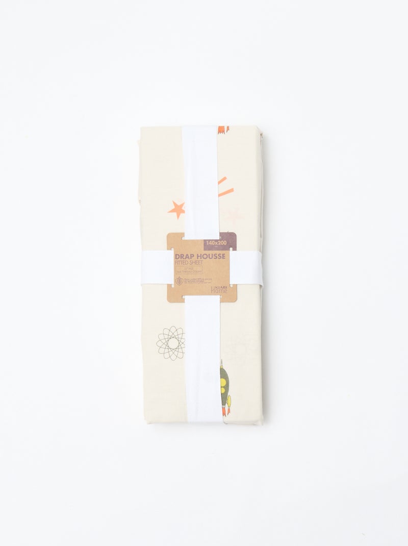 Lenzuolo con angoli 1 persona (140x200) in cotone - Kiabi Home Beige - Kiabi