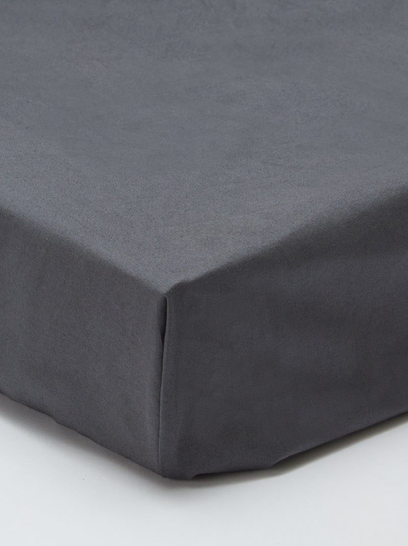 Lenzuolo con angoli 1 persona 90 x 190 in cotone - Kiabi Home GRIGIO - Kiabi