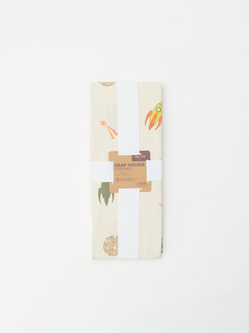 Lenzuolo con angoli 1 persona (90x190) in cotone - Kiabi Home Beige - Kiabi