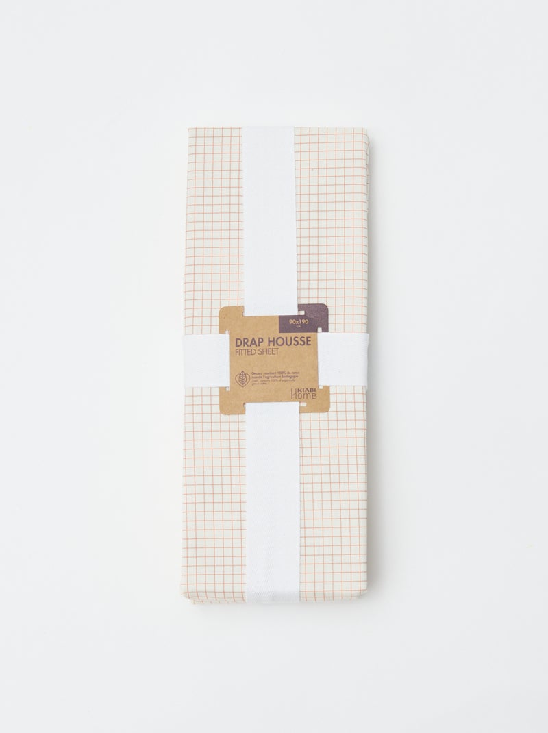 Lenzuolo con angoli 1 persona (90x190) in cotone - Kiabi Home BIANCO - Kiabi