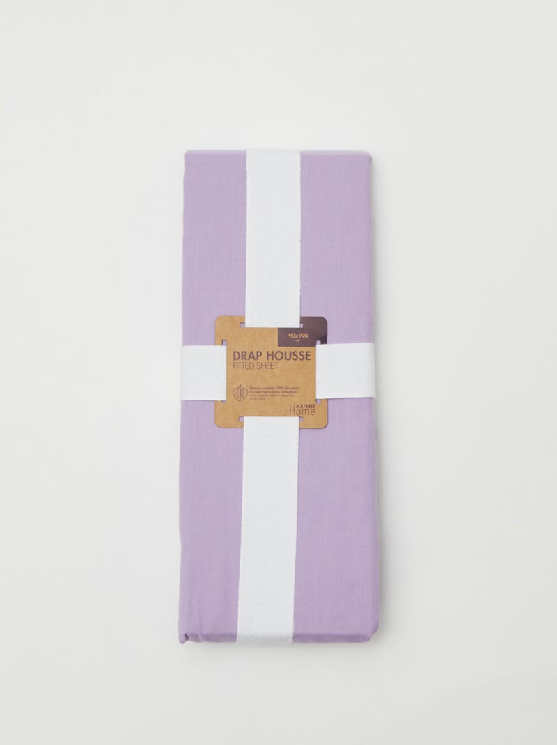 Lenzuolo con angoli 1 piazza (90 x 190) in cotone - Kiabi Home VIOLA - Kiabi