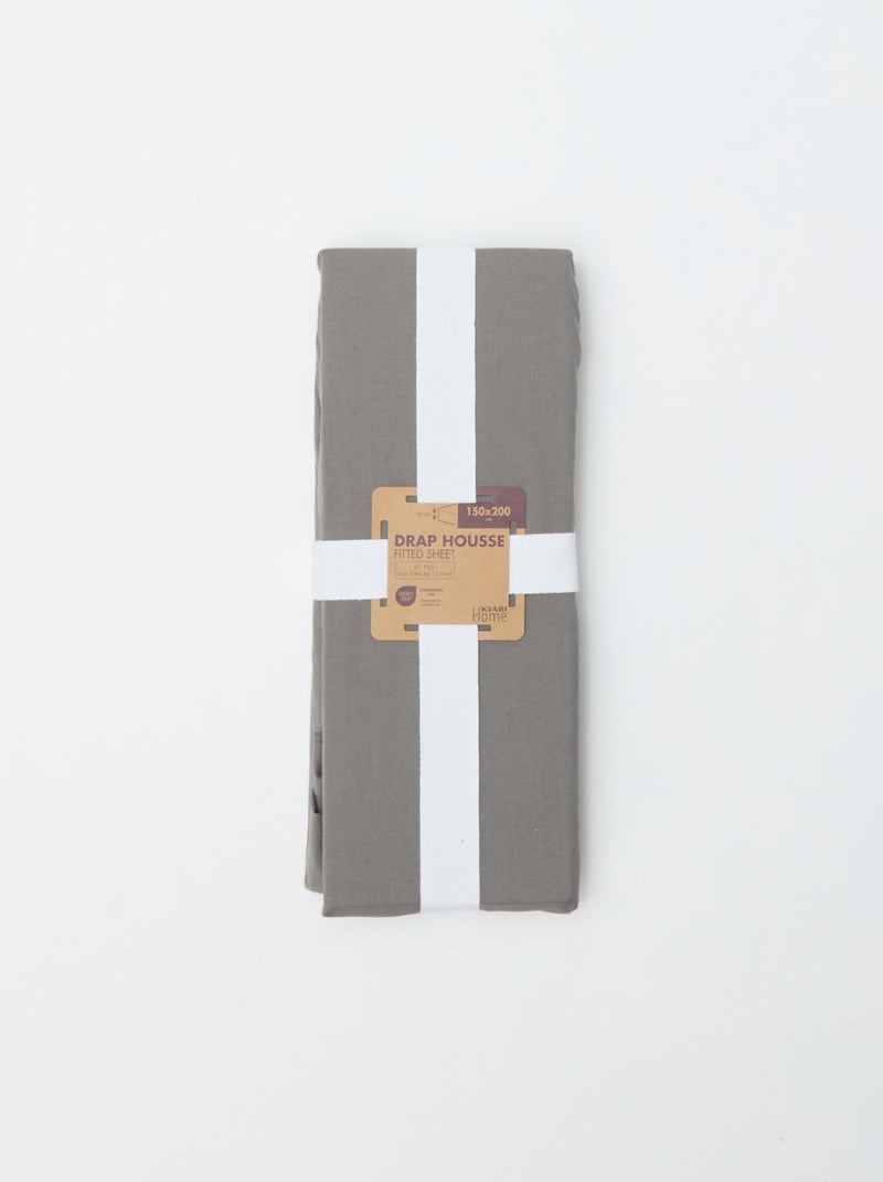 Lenzuolo con angoli (150x200cm) in cotone GRIGIO - Kiabi