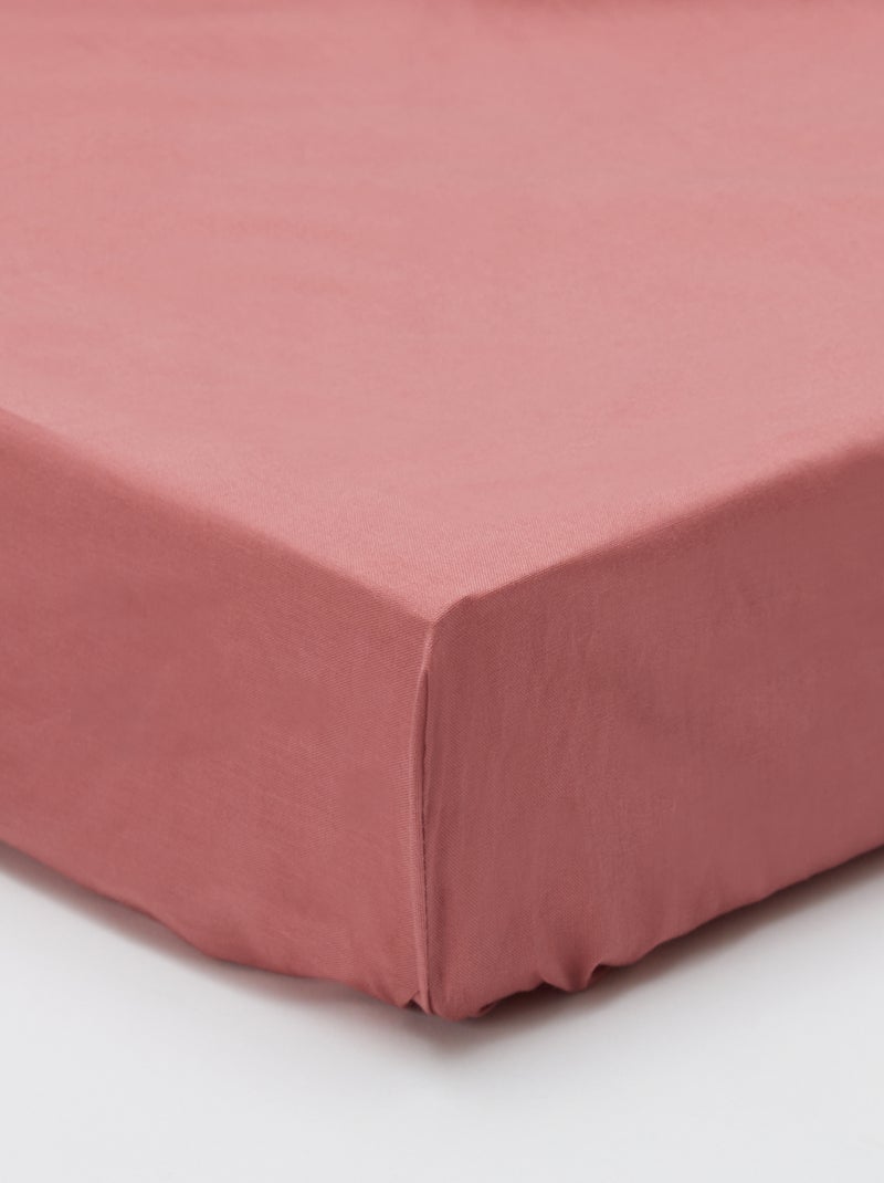 Lenzuolo con angoli 2 persone 160 x 200 cm in cotone - Kiabi Home ROSA - Kiabi