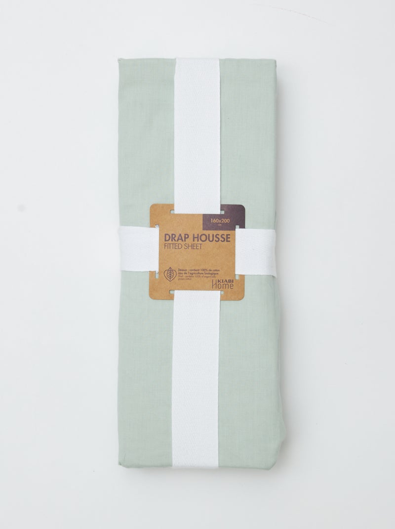 Lenzuolo con angoli 2 piazze (160 x 200) in cotone - Kiabi Home blu - Kiabi
