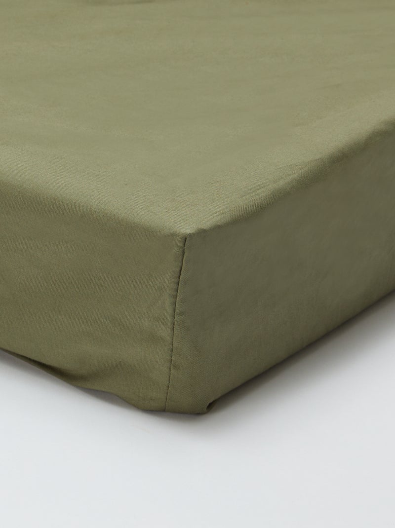 Lenzuolo con angoli 2 piazze (180 x 200) in cotone - Kiabi Home VERDE - Kiabi