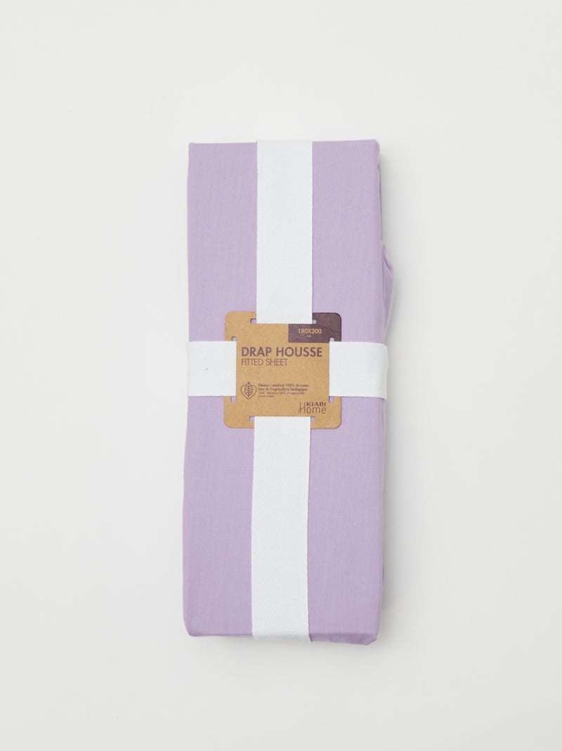 Lenzuolo con angoli 2 piazze (180 x 200) in cotone - Kiabi Home VIOLA - Kiabi