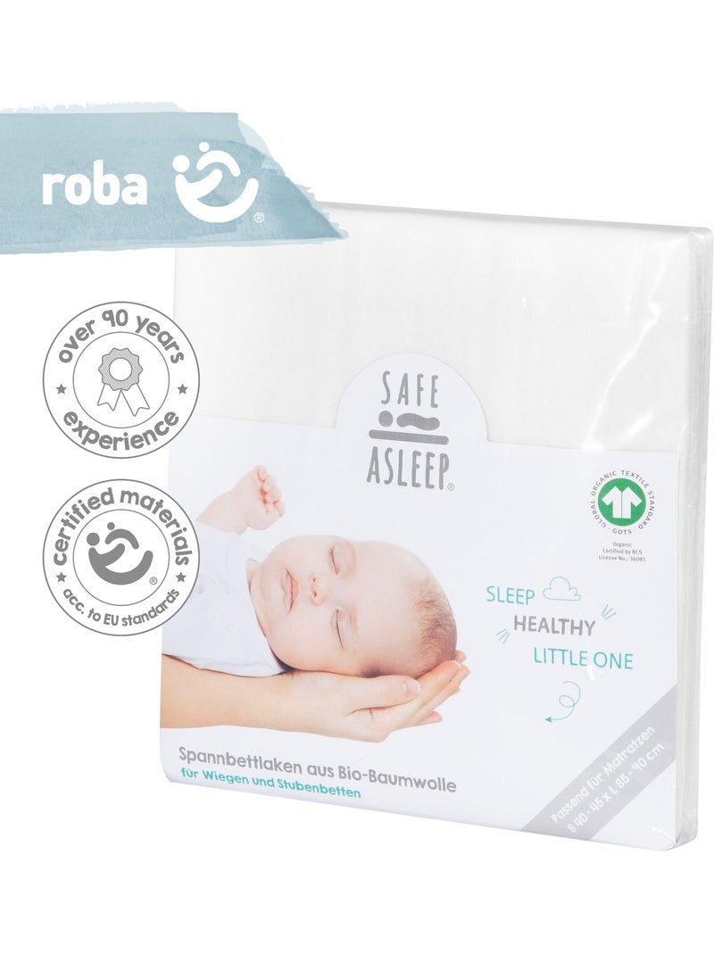 Lenzuolo con angoli estensibile in cotone bio "Safe Asleep®" – ROBA Bianco - Kiabi