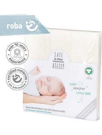 Lenzuolo con angoli estensibile in cotone bio "Safe Asleep®" – ROBA
