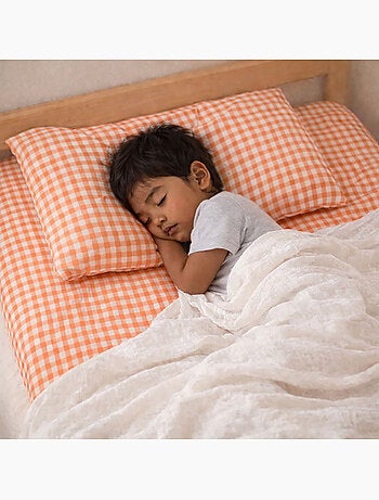 Lenzuolo con angoli in cotone biologico vichy