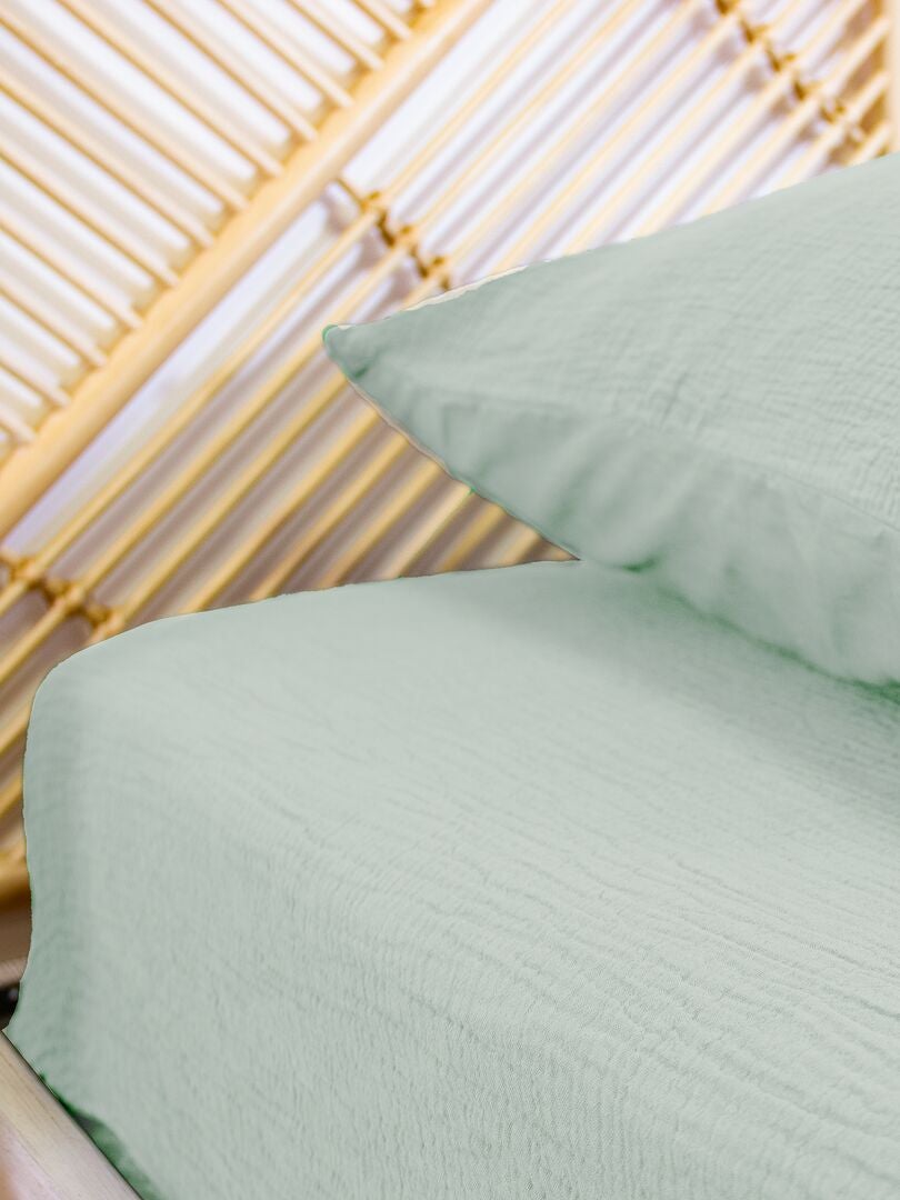 Lenzuolo con angoli in garza di cotone BEIGE - Kiabi