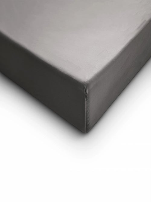 Lenzuolo con angoli in raso di cotone grigio argento - Kiabi