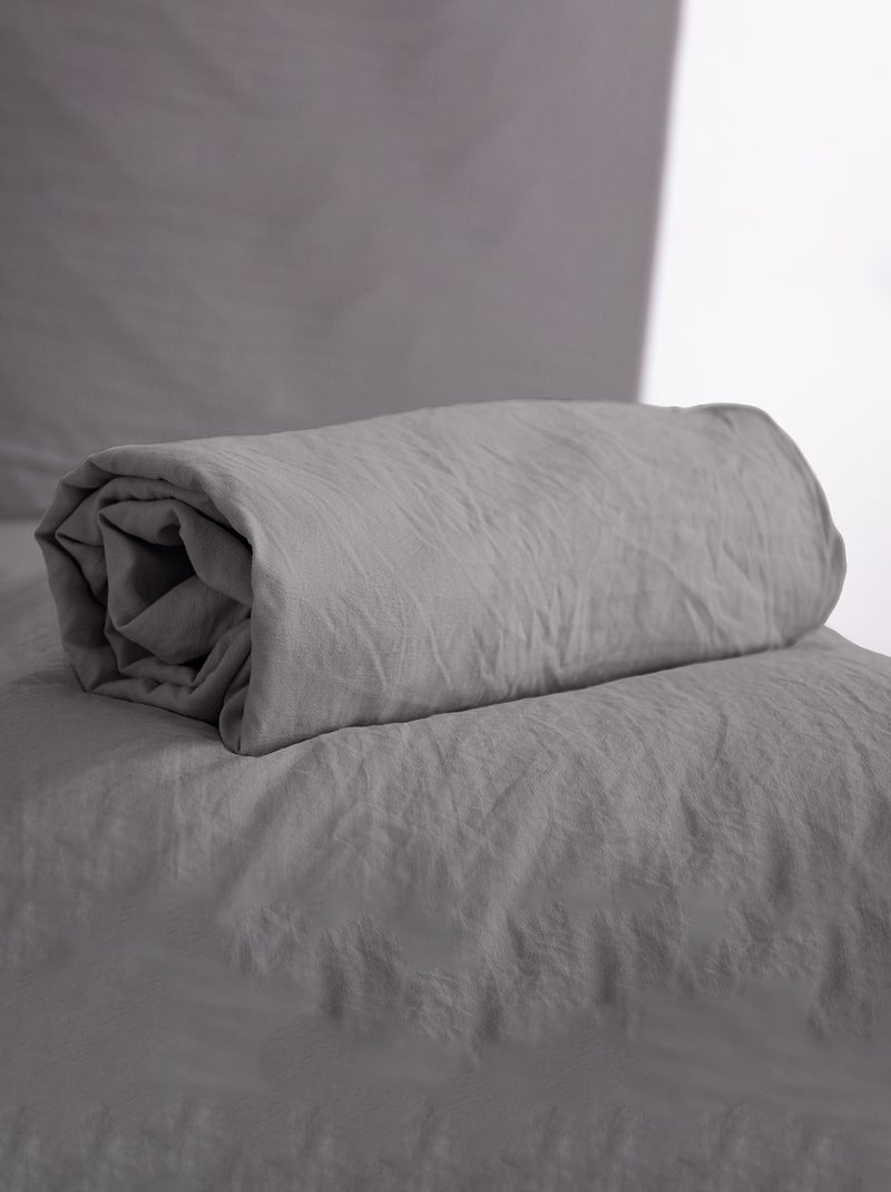 Lenzuolo con angoli in tinta unita - letto 2 piazze GRIGIO - Kiabi